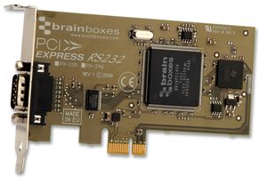 BRAINBOXES - PX-101 - 串行接口卡 PCI-E - 1+1端口 RS232 低平