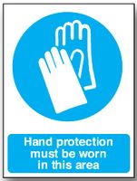 BRADY - M125D/R - 警告标志 HAND PROTECT MUST BE WORN(必须戴保护手套) RP