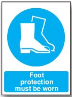 BRADY - M12G/R - 警告标志 FOOT PROTECTMUST BE WORN(必须穿保护靴) RP