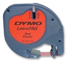 DYMO - S0721630 - 标签打印带 塑料 红色 12mmX4m